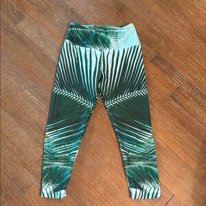Goldsheep Tropical Palm Print capri Leggings size s